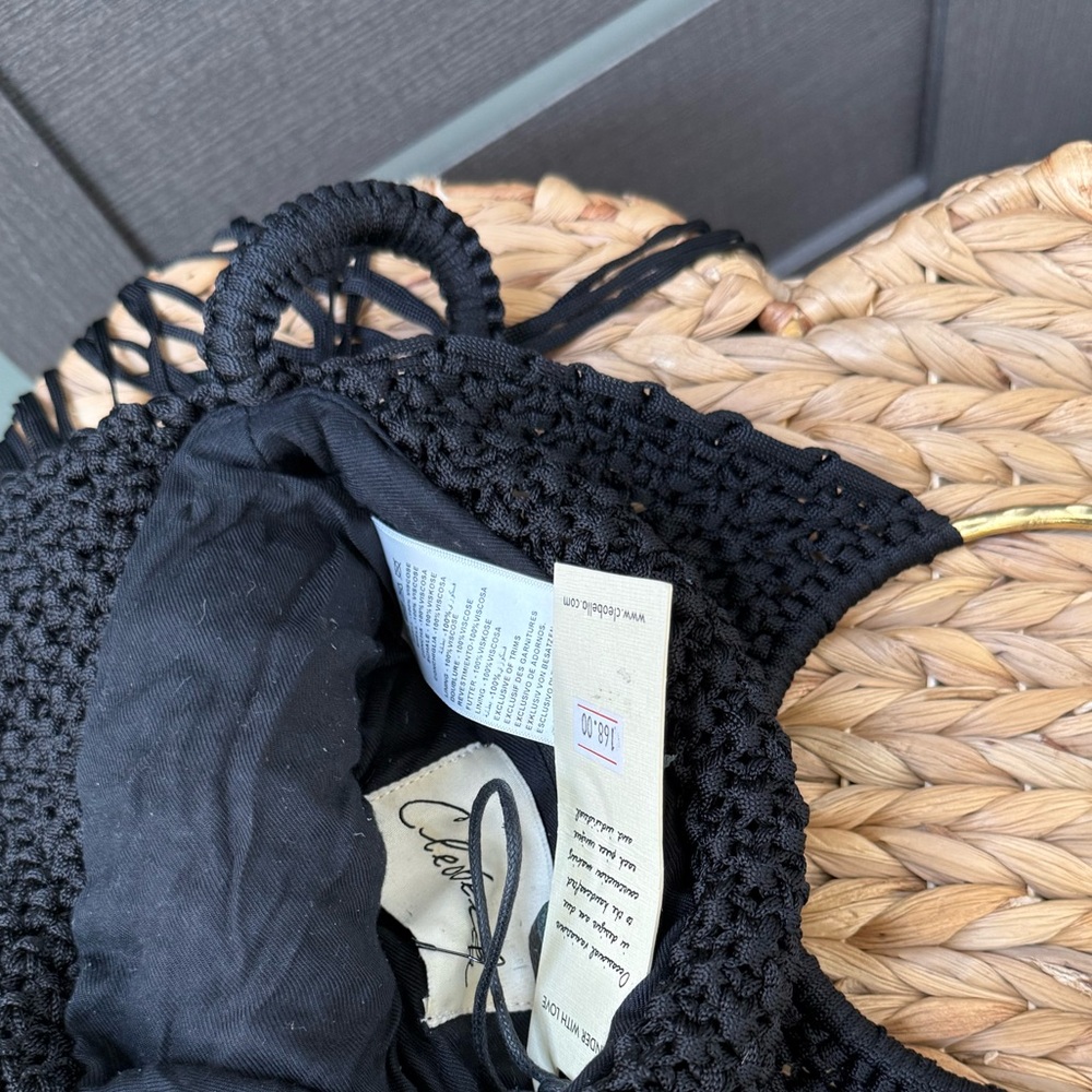 Cleobella Black Woven Bag with Gold Accents - Picture 4 of 14